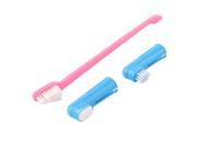 Dog Pet Hygiene Teeth Care Cleaning Toothbrush Tooth Brush Pink Blue 3 in 1