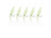 Unique Bargains 5 x Light Green Glow Silicone Shrimps Bait w Hook Lure for Fishing