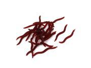 Soft Silicone Earthworm Worm Fishing Bait Lure Tackle 30Pcs Dark Red