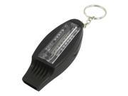 Black Three Function Compass Thermometer Whistle w Keyring