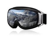 Unique Bargains Ski Glasses Snowboard Goggles UV400 Protect Anti fog Winter BK