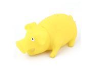 Squeeze Squeaker Grunting Rubber Hog Bristle Pig Yellow