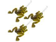 Unique Bargains Metal Hook Emulational Frog Gray Fishing Fish Baits Lures 3 Pcs
