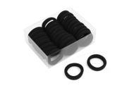 Unique Bargains 30 Pcs Stretch Bands Ponytail Holder Hair Ties Holders Black for Lady
