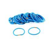 Women Elastic Hair Tie Rope Ring Band Hairband Ponytail Holder Blue 50pcs