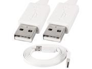 White 5Ft Noodle Design USB Data Cord USB 2.0 A Male to Male Cable