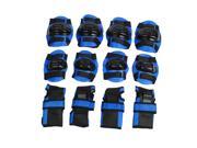 Children Skiing Blue Black Palm Elbow Knee Supports Protectors Pads Set 12 in 1