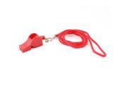 Red Coach Training Nylon Neck String Lanyard Plastic Referee Whistles