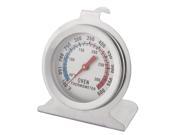 Kitchen Cooking Food Stainless Steel Rounded Dial Oven Thermometer Silver Tone