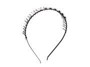 Unique Bargains Plastic Rhinestones Inlaid Metal Hair Hoop Headband Black White for Ladies