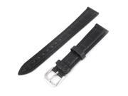 Unique Bargains Women Men Black 17mm Faux Leather Charming Wrist Watch Band Strap Replacement