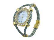 Unique Bargains Rhinestone Circle Decor Arabic Number Round Dial Wrist Watch for Woman