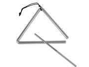 Unique Bargains 6 Metal Music Percussion Triangle w Striker Silver Tone