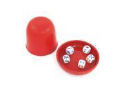 Game Dice Roller Cup Red w 5 Dices