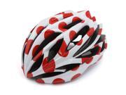 White Red Dot Pattern Adjustable Mountain Bicycle Road Bike Cycling Adult Helmet