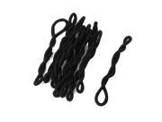 Unique Bargains 10 Pcs Black Velvet Wrapped Elastic Rubber Hair Ties Bands for Women