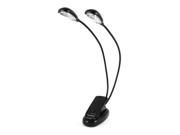 Unique Bargains Dual Flexible Goose Neck Clip on USB 2x3 LED Light Desk Lamp for Laptop Notebook