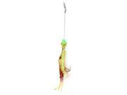 Unique Bargains Green Lumilous Bead Soft Shrimp Design Freshwater Fishing Lure Hook