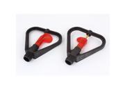 Unique Bargains Lawn Irrigation Watering Plastic Rotation Water Sprinkler Head Black Red 2 Pcs