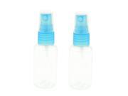 2 Pcs Travel Outdoor 30ml Blue Clear Water Liquid Cosmetic Spray Bottle Holder