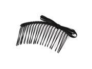 Lady Women Beauty Ribbon Bowknot Decor Metal Hair Comb Slide Hairclip Black