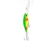 Unique Bargains Attractive Yellow Green Fish Shaped Fishing Lure Bait w Two Metal Hooks