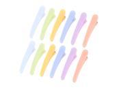 6 Pairs Multicolour Plastic Teeth Single Prong Hair Clips for Hairdresser