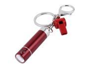 Metal Whistle Flashlight Pendant Lobster Clasp Keychain Keyring Key Holder Red