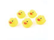 Child Red Mouth Yellow Soft Plastic Squeaker Mini Duck Toy 5pcs