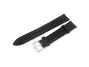 Unique Bargains Black Faux Leather Shiny Finish Wristwatch Strap Band Replacement 18mm