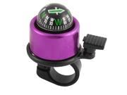 Handlebar Compass Bicycle Cycling Ring Bell Alarm Purple Black 21mm Dia