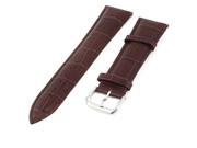 Unique Bargains Brown Faux Leather Wrist Watch Band Strap Replacement 24mm for Men Women