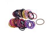 Unique Bargains 80 x Assorted Color Stretch Hair Rope Ties Hairband for Ladies Girls