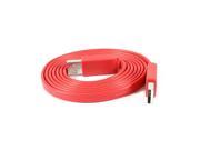 Unique Bargains Red 5Ft Noodle Design USB Data Cord USB 2.0 A Male to Male Cable