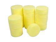 Unique Bargains Unique Bargains 20pcs Yellow Rounded Soft Wash Cleaning Polishing Sponge Pads for Vehicle Auto