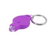 Unique Bargains Portable Mini White LED Flashlight Style Keyring Purple