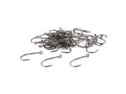 Unique Bargains 50 Pieces Dark Gray Metal Barbed Eye End Fishhook Fishing Trolling Hooks 3