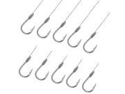 Unique Bargains 10pcs 9 Metal Eyeless Sharp Barb Fish Tackle Wire Leader Fishing Hook Gray