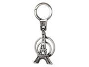 Unique Bargains Metal Tower Shaped Pendant Carabiner Ring Clip Key Chain Keyring Silver Tone