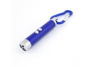 Unique Bargains Mini Blue Cylinder Shaped 3 LED Flashlight Torch w Carabiner