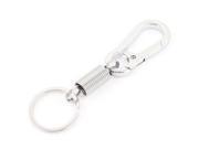 Lobster Clasp Spring Coil Keyring Keychain Key Ring 10cm Silver Tone