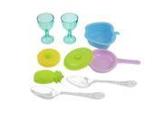 Colourful Plastic 9 in 1 Pieces Kitchen Playset Tableware Toy Sets