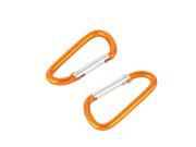 Sporter Camping Aluminium Alloy D Ring Shaped Bag Carabiner Hook Orange 2 Pcs