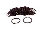 Women Elastic Hair Tie Rope Band Hairband Ponytail Holder Coffee Color 50pcs