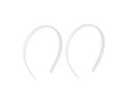 Ladies Plastic Inner Toothed Design Stretchable Headband Hair Hoop White 2pcs
