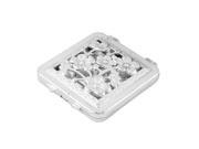 Women Cosmetic Plastic Square Hollow Flower Foldable Makeup Mirror Silver Tone
