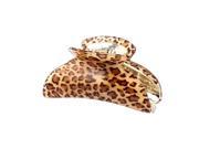 Lady Brown Leopard Printed 16 Teeth Style Fashion Clip Claw Clamp