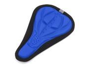 3D Gel Silicone Cycling Bicycle Bike Saddle Cushion Seat Cover Soft Pad Blue