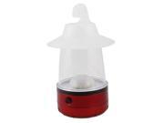 Unique Bargains Battery Powered 15 LED White Light Lantern Lamp Dark Red Clear for Camping