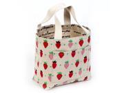 Strawberry Pattern Foldable Shopping Handbag Tote Bag 2pcs
